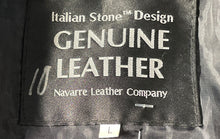 Load image into Gallery viewer, Navarre Leather Company Mens Black Long Sleeve Full-Zip Bomber Jacket Size Large

