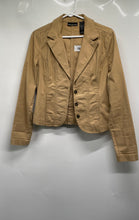 Load image into Gallery viewer, DKNY Womens Khaki Long Sleeve Notch Lapel Collar Three-Button Blazer Size Small
