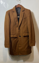 Load image into Gallery viewer, Mens Brown Pockets Long Sleeve Notch Collar Overcoat Size Small
