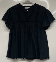 Load image into Gallery viewer, Zara Girls Black Floral Embroidered Short Sleeve Round Neck Mini Dress Size 8
