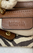 Load image into Gallery viewer, Michael Kors Womens Marina Beige Zebra Print Braided Rope Handle Tote Handbag
