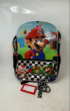 Load image into Gallery viewer, Super Mario Kids Multicolor Animation Character Print Adjustable Strap Backpack
