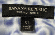 Load image into Gallery viewer, Banana Republic Mens Gray Plaid Print Long Sleeve Slim Fit Button-Up Shirt Sz XL

