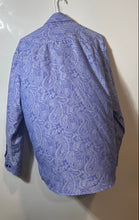 Load image into Gallery viewer, Tasso Elba Mens Blue White Paisley Print Long Sleeve Dress Shirt Size XL 17-17.5
