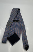 Load image into Gallery viewer, Christian Dior Mens Blue Printed Silk Keeper Loop Adjustable Pointed Tie
