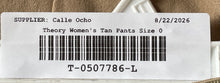Load image into Gallery viewer, Theory Womens Beige Flat Front Side Zip Skinny Leg Trouser Pants Size 0
