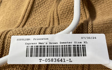 Load image into Gallery viewer, Express Mens Brown Textured Striped Crew Neck Pullover Sweater Size XL
