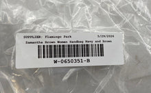 Load image into Gallery viewer, Samantha Brown Womens Navy And Brown Croc Embossed Carry-Ons Dowel Handbag
