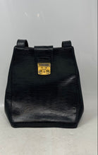 Load image into Gallery viewer, Victor Hugo Womens Black Leather Double Top Handle Turn Lock Shoulder Bag
