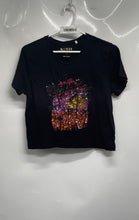 Load image into Gallery viewer, Guess Womens Black Sequin Short Sleeve Crew Neck Pullover T-Shirt Size Medium
