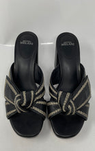 Load image into Gallery viewer, Antonio Melani Womens Black Slip-On Block Platform Sandals Size 9.5M
