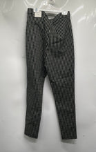 Load image into Gallery viewer, Zara Womens Black Checkered Flat Front Skinny Leg Ankle Pants Size Large

