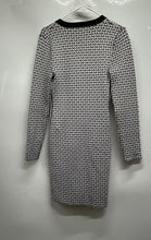 Load image into Gallery viewer, Michael Kors Womens Black White Logo Print Long Sleeve Sheath Dress Size S
