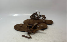 Load image into Gallery viewer, Zara Womens Brown Suede Toe Ring Casual Flat Gladiator Sandals Size 38
