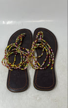 Load image into Gallery viewer, Socialites Womens Brown Colorful Beaded Flat Gladiator Sandals Size EUR 41
