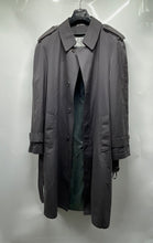 Load image into Gallery viewer, Oleg Cassini Womens Gray Long Sleeve Double Breasted Trench Coat Size 42L
