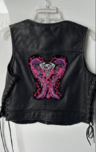 Load image into Gallery viewer, First Classics Womens Black Leather Side Lace-Up Zip Front Motorcycle Vest Sz XL
