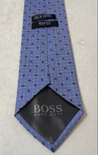 Load image into Gallery viewer, Hugo Boss Mens Blue Silk Printed Keeper Loop Adjustable Pointed Tie
