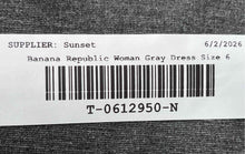 Load image into Gallery viewer, Banana Republic Womens Gray Collarless Buckle Belt Side Zip Sheath Dress Size 6
