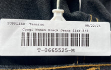 Load image into Gallery viewer, Coogi Womens Black Dark Wash Stretch Denim Straight Leg Jeans Size 5/6
