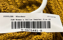 Load image into Gallery viewer, H&amp;M Womens Yellow Cotton Long Sleeve Crew Neck Pullover Sweater Size XS

