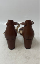 Load image into Gallery viewer, Nine West Womens Pruce Brown Leather Block Heel Ankle Strap Sandals Size 8M
