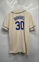 Load image into Gallery viewer, Mens Beige Short Sleeve The Sandlot Benny Rodriguez #30 Baseball Jersey Size M
