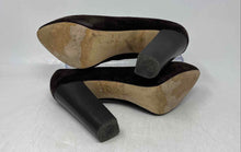 Load image into Gallery viewer, Michael Kors Womens Brown Leather Slip-On Block Platform Heels Size 7.5M
