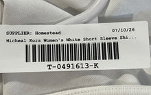Load image into Gallery viewer, Michael Kors Womens White Round Neck Short Sleeve Pullover Blouse Top Size M
