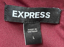 Load image into Gallery viewer, Express Womens Burgundy Side Cut-Out Long Sleeve Back Zip Sheath Dress Size L
