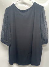 Load image into Gallery viewer, Adrianna Papell Womens Black 3/4 Sleeve Round Neck Pullover Blouse Top Size XXL
