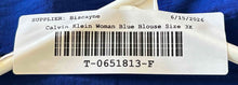 Load image into Gallery viewer, Calvin Klein Womens Blue Roll Tab Sleeve Button Front Blouse Top Size 3X
