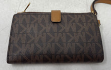 Load image into Gallery viewer, Michael Kors Womens Brown Monogram Jet Set Travel Double Zip Wristlet Wallet
