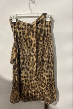Load image into Gallery viewer, Zara Womens Multicolor Animal Print Ruffle Strapless Mini Dress Sz L With Scarf
