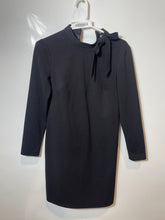 Load image into Gallery viewer, Calvin Klein Womens Black Long Sleeve Mock Neck Bow Shift Dress Size 8P

