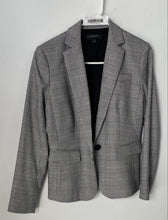 Load image into Gallery viewer, Ann Taylor Womens Black &amp; White Plaid Long Sleeve One-Button Blazer Size 4P

