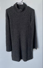 Load image into Gallery viewer, Express Womens Gray Ribbed Knit Long Sleeve Mock Neck Sweater Dress Size Medium
