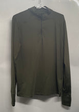 Load image into Gallery viewer, Under Armour Mens Green Long Sleeve Fitted Quarter Zip Pullover Shirt Size M
