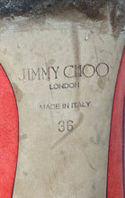 Load image into Gallery viewer, Authentic Jimmy Choo London Womens Orange Pump Heels Size EUR 36 Worn/Stained
