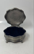 Load image into Gallery viewer, Silver-Tone Plated Lion Paw Feet Ornate Velvet Lined Jewelry Trinket Box
