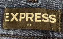 Load image into Gallery viewer, Express Womens Blue Distressed Medium Wash Denim Skinny Leg Jeans Size 8
