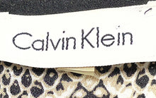 Load image into Gallery viewer, Calvin Klein Womens Black Brown Animal Print Long Sleeve Blouse Top No Size

