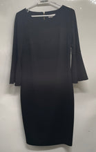 Load image into Gallery viewer, Calvin Klein Womens Black 3/4 Bell Sleeve Boat Neck Sheath Dress Size 10
