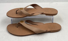 Load image into Gallery viewer, Authentic Tory Burch Womens Monroe Brown Leather Thong Sandals Size 6.5M Damaged
