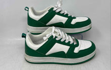 Load image into Gallery viewer, Lucky Step Mens White Green Leather Lace-Up Low Top Sneakers Shoes Size 9
