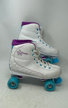 Load image into Gallery viewer, Roller Derby Unisex Star 600 White Blue Lace-Up High Top Roller Skates Size 10
