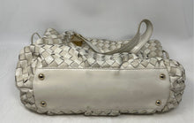 Load image into Gallery viewer, Michael Kors Womens Newbury White Woven Leather Double Handle Designed Tote Bag

