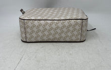 Load image into Gallery viewer, DKNY Womens Tutu Beige White Monogram Adjustable Strap Double Zip Crossbody Bag
