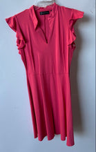 Load image into Gallery viewer, New York &amp; Company Womens Pink Cotton Short Sleeve V-Neck A-Line Dress M W/Tag
