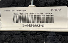 Load image into Gallery viewer, Zara Womens Black Flat Front Elastic Waistband Drawstring Trousers Pants Size M
